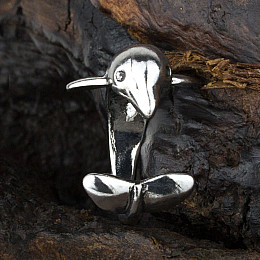 Кольцо Win Дельфин Регулируемый Размер 14.5 - 16 Стальной (23711)