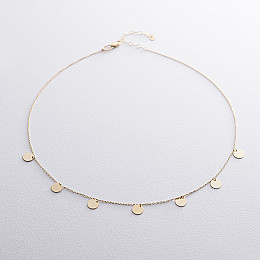 Золотое колье с монетками кол01442 Оникс 45