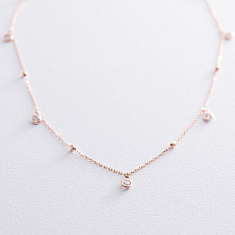 Колье в красном золоте с фианитами кол01634 Оникс 50