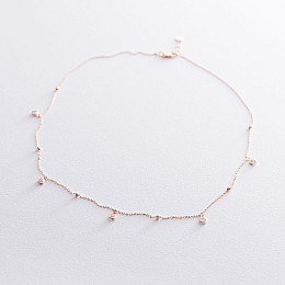 Колье в красном золоте с фианитами кол01634 Оникс 50