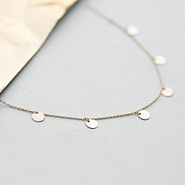 Золотое колье с кружочками кол01417 Оникс 45