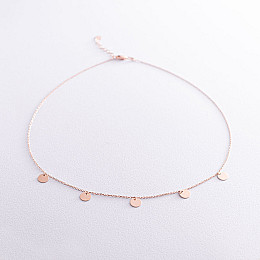 Золотое колье с кружочками кол01435 Оникс 45