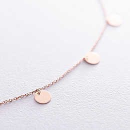 Золотое колье с кружочками кол01435 Оникс 45