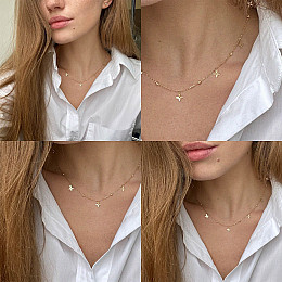 Колье Клевер в желтом золоте кол01670 Оникс 45