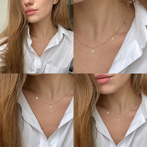 Колье Клевер в желтом золоте кол01670 Оникс 45