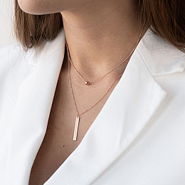 Колье с шариком для гравировки (красное золото) кол01718 Оникс 40