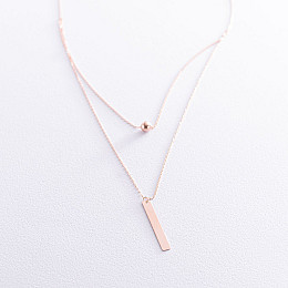 Колье с шариком для гравировки (красное золото) кол01718 Оникс 40