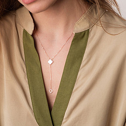 Колье Клевер в красном золоте кол01901 Оникс 45