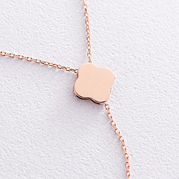 Колье Клевер в красном золоте кол01901 Оникс 45