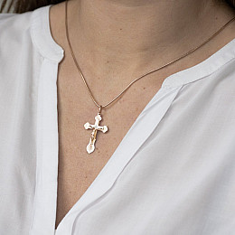 Золотой крестик с распятием п02439 Оникс