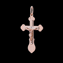 Золотой крестик с распятием п02439 Оникс