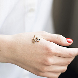 Золотая подвеска c крестиком и ладанкой п03247 Оникс