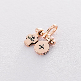 Золотая подвеска c крестиком и ладанкой п03247 Оникс