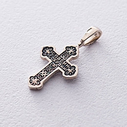 Золотой крестик с распятием (чернение) п03205 Оникс