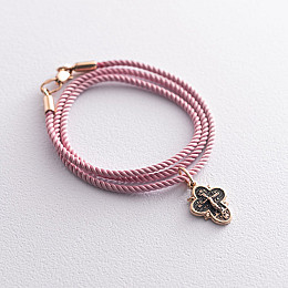 Золотой крестик Распятие. Спаси и Сохрани (чернение) п03263 Оникс