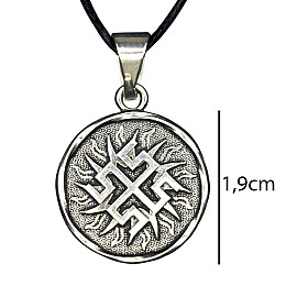 Славянский оберег Боговник Silvering Двухсторонний Металл Посеребрение Серебристый (13144)