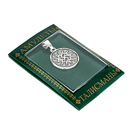 Славянский оберег Одолень Трава Silvering Двухсторонний Металл Посеребрение Серебристый (13145)