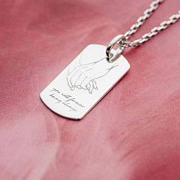 Серебряный жетон Рука в руке Оникс