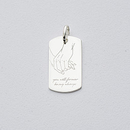 Серебряный жетон Рука в руке Оникс