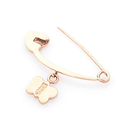 Золотая булавка Бабочка с эмалью зак00104б Оникс