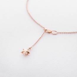 Золотой браслет на ногу Звезда б03605 Оникс 25