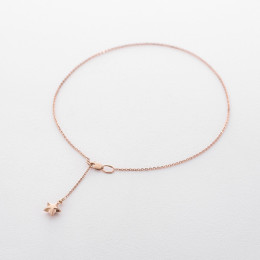 Золотой браслет на ногу Звезда б03605 Оникс 25