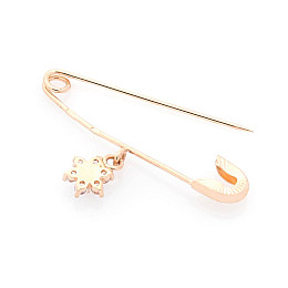 Золотая детская булавка Цветочек с фианитами зак00205 Оникс