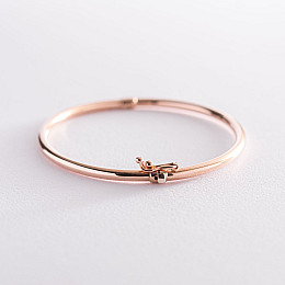 Жесткий браслет в красном золоте б04484 Оникс