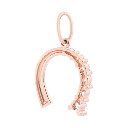 Золотая подвеска Подкова (фианит) п02946 Оникс