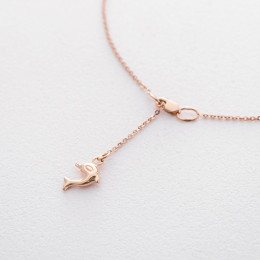 Золотой браслет на ногу Дельфин б03604 Оникс 27