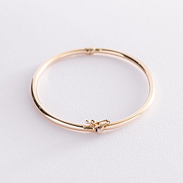 Жесткий браслет в желтом золоте б04751 Оникс