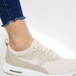 Золотой браслет на ногу Звезды б03684 Оникс 26