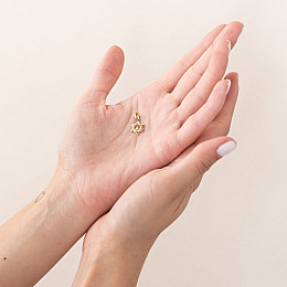 Подвеска Звезда Давида в желтом золоте (фианит) п03461 Оникс