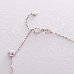 Золотой браслет на ногу Клевер б04217 Оникс 28