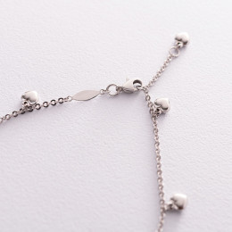 Золотой браслет Сердечки на ногу б04703 Оникс 26