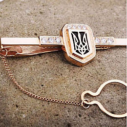 Зажим для галстука Герб Украины заж00009 Оникс