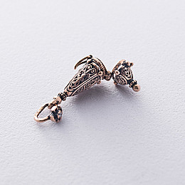 Золотой мощевик Богородица с фианитом п02533 Оникс