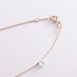 Золотой браслет Перышки на ногу (фианиты) б04797 Оникс 25