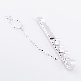 Зажим для галстука из белого золота заж00118 Оникс