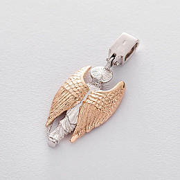 Религиозная подвеска в белом и красном золоте п03294 Оникс