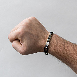 Каучуковый браслет (оникс, керамика) б03978 Оникс 23