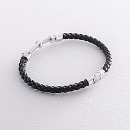 Каучуковый браслет с золотой вставкой б03986 Оникс 21