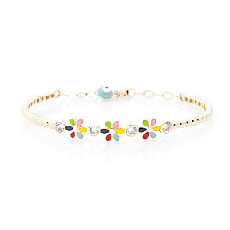 Детский браслет Цветы (полимер, эмаль, фианит) б03359 Оникс