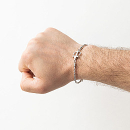 Чоловічий браслет із золотою вставкою Якір Zancan EXB646-B 20