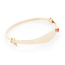 Золотой детский браслет Сердечко (эмаль) б03358 Оникс