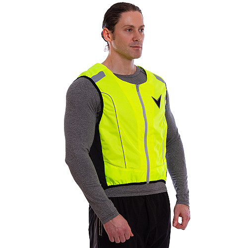 Жилет светоотражающий NERVE MS-1222 р-р 3XL-4XL Черный-Салатовый