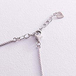 Серебряный браслет Шарики на ногу 141487 Оникс 25.5