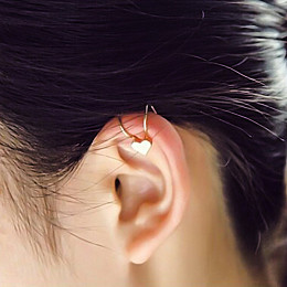 Серьга-каффа Серце золотиста Bioworld (13588)