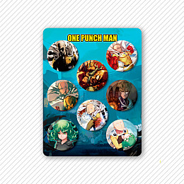 Набір піктограм Ванпанчмен 32мм One Punch-Man 8шт (8162) Fan Girl