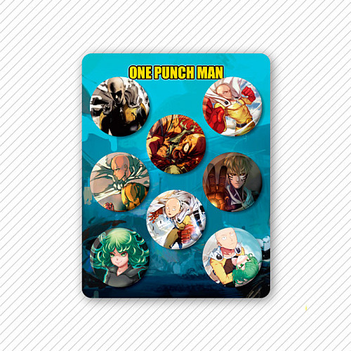 Набор значков Ванпанчмен 32мм One Punch-Man 8шт (8162) Fan Girl